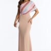 Amelia One Shoulder Maxi Dress Set - Tan/Multi