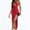 Lotus Garden Maxi Dress - Red