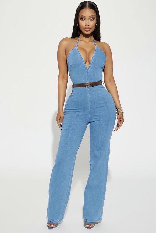 MC-0481 Daydream Denim Jumpsuit - Medium Wash