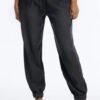 Esplanade Tie Waist Loose Drapey Jogger Jeans - Black Wash