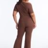 Allure Off Shoulder Pant Set - Brown