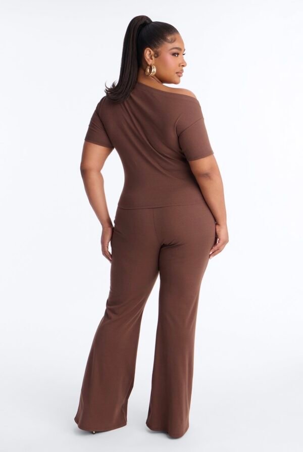 Allure Off Shoulder Pant Set - Brown