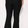 Korey Waffle Knit Fold Over Pants - Black