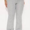 Korey Waffle Knit Fold Over Pants - Black