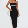 Take Control Ribbed Midi Dress - Black