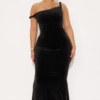 Season Of Slay Velour Gown - Black