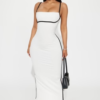 Take Control Ribbed Midi Dress - Off White