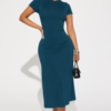 Madison Ribbed Mini Dress - Teal