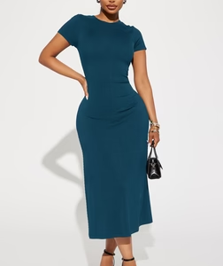 Madison Ribbed Mini Dress - Teal