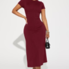 Madison Ribbed Mini Dress - Wine