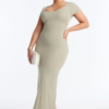 Juliana Double Lined Ribbed Maxi Dress - Hunter Green
