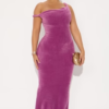 Season Of Slay Velour Gown - Mauve