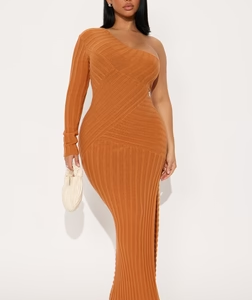 Haylee Sweater Maxi Dress - Camel