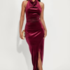 Here Often Velvet Maxi Gown - Burgundy