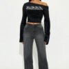 Sidelines Wide Leg Jean - Grey