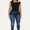 She's Fierce Stretch Skinny Jeans - Dark Wash