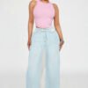 Beachfront Drapey Wide Leg Jeans - Light Wash