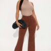 Classic Color Trouser Flare Jeans - Brown