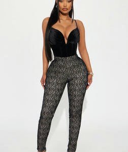 Call Me Up Lace Legging - Black/combo