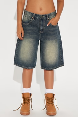 Basic Tinted Denim Jorts - Vintage Wash