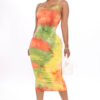 Good As Always Tie Dye Midi Dress - Orange/Combo