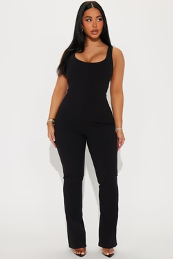 MC-0172 Bronte Heavy Ribbed Jumpsuit - Black