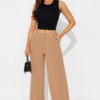 On A Conference Call Wide Leg Trouser Pant 31 - Mocha