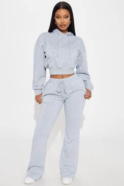 Candice Lounge Flare Pant - Heather Grey