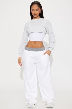 Ryder Fleece Lounge Pant - White