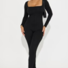 Monique Square Neck Jumpsuit - Black