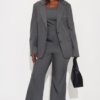 Elegant Vibes Pinstripe 2 Piece Jumpsuit - Grey