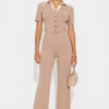 Ella Short Sleeve Jumpsuit - Taupe
