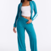 MC-0219 Tennis Courts Wide Leg Pant Set - Teal