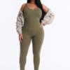 Malia Built In Bra Catsuit - Olive
