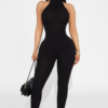 Rubi Ribbed Jumpsuit - Black