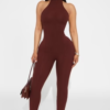 Rubi Ribbed Jumpsuit - Chocolate