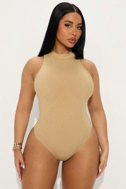 Mel Sleeveless Mock Neck Bodysuit - Nude