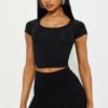 Emmie Short Sleeve Baby Tee - Black