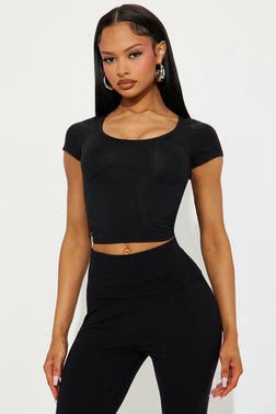 Emmie Short Sleeve Baby Tee - Black