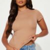 Cara Crew Neck Tee - Nude