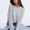Chillin' It Cable Knit Sweater - Heather Grey