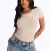 Alyssa Crew Neck Top - Stone
