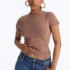 Camilla Classic Fit Crew Neck Tee - Taupe