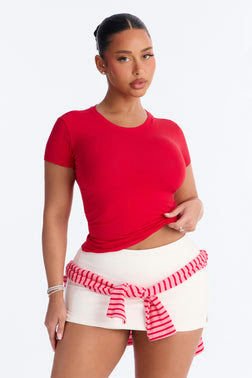Camilla Classic Fit Crew Neck Tee - Tomato Red
