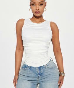 Adore Her High Neck Top - White