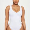 Destiny Tank Bodysuit - White