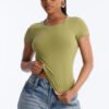 Alyssa Crew Neck Top - Olive
