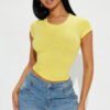 Alyssa Crew Neck Top - Yellow