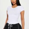 Alyssa Crew Neck Top - White