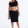Scarlett Snatched Low Rise Skirt Set - Black